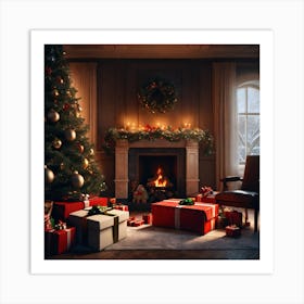 Christmas Tree In The Living Room 71 Art Print