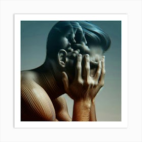 Man With Hands On His Face Art Print