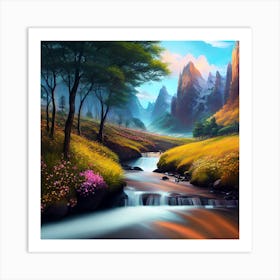 Fantasy Landscape Painting 5 Art Print