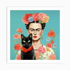 Frida Love Cat Art Print