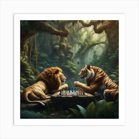 Chess In The Jungle Art Print