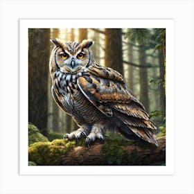 Owl In The Forest 165 Art Print