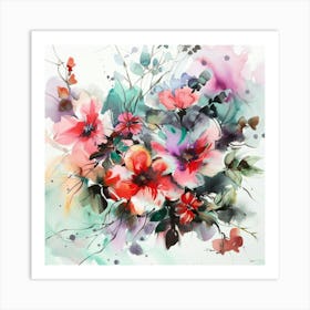 Watercolor Flowers 17 Art Print