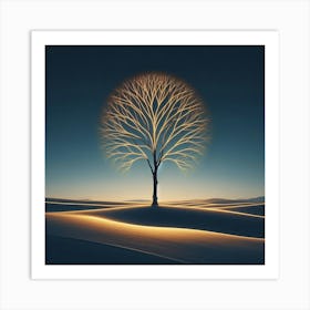 Tree In The Desert Art Print