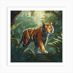 Tiger In The Jungle 42 Art Print