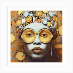 African Woman With Sunglasses Art Print