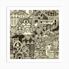 Four Hand Drawn City Patterns Art Print