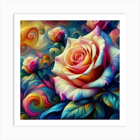 Colorful Rose 1 Art Print