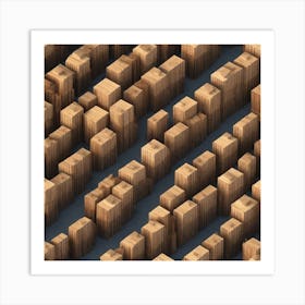 Stacked Wooden Blocks Art Print