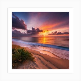 Sunset On The Beach 249 Art Print