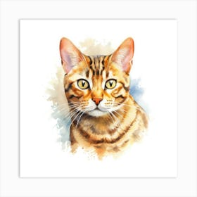 Bengal Cat Portrait Art Print