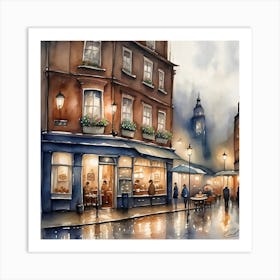 Rainy Night In London Art Print