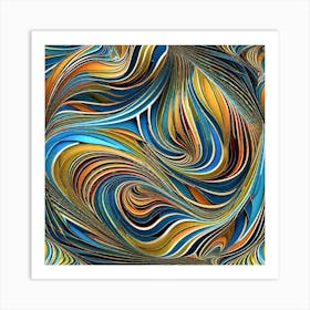 Abstract Wavy Pattern Art Print