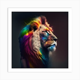 Rainbow Lion Art Print