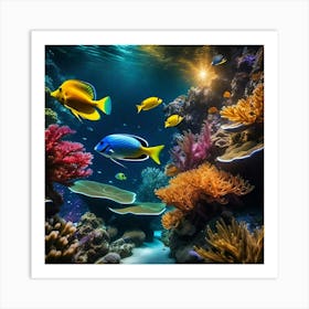 Coral Reef And Fishes Art Print