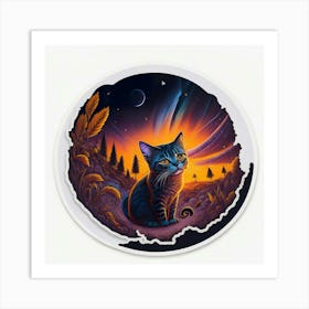 Cat Colored Sky (80) Art Print