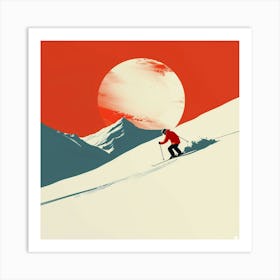 Skier On The Slopes Art Print