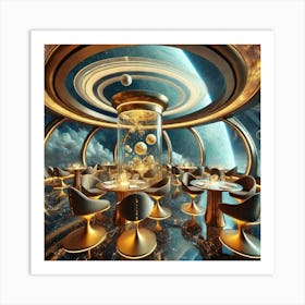 A Luxurious Futuristic Restaurant Named The Gilde 1024 Art Print