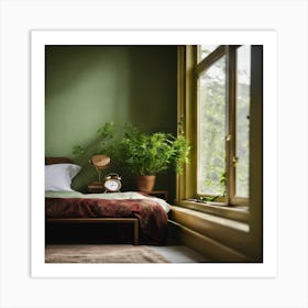 Green Bedroom Art Print