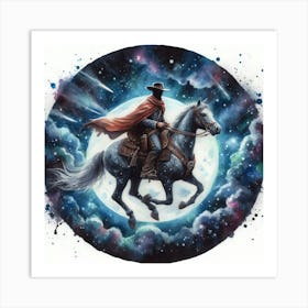 Cowboy On Horseback Art Print