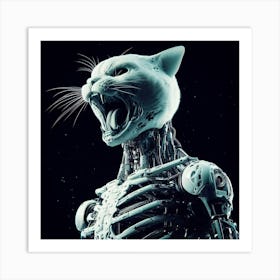 Cat Skeleton Art Print