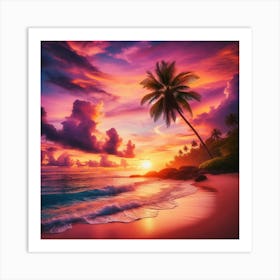 Sunset On The Beach 4 Art Print