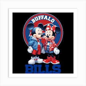 Mickey And Minnie Buffalo Bills Art Print