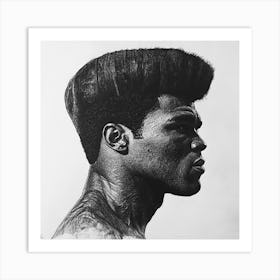 Black 60s Man Art Print