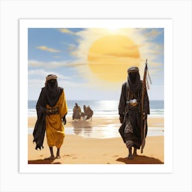 Two Men On The Beach Art Print