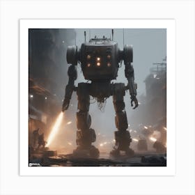 Robot In The City 4 Art Print