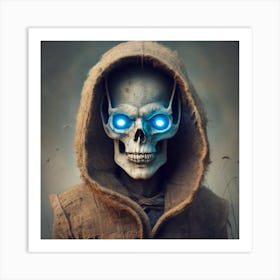 Skeleton With Blue Eyes 1 Art Print
