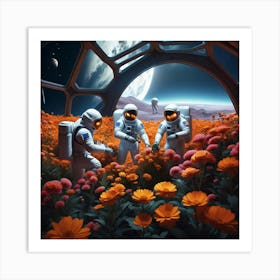 Space Flowers Art Print