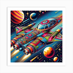 Flower Child Spaceship Art Print