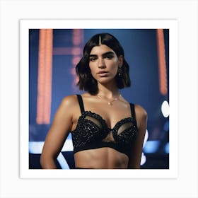 dua lipa colourful art print portrait 4 Art Print