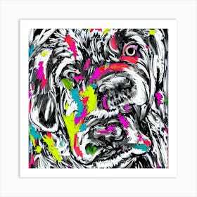 Dog & Puppy Abstract Expressionism Art Print Art Print