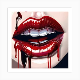 Bloody Lips Art Print