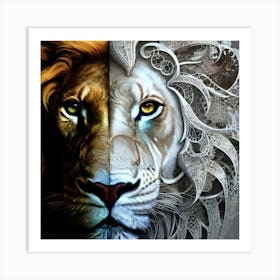 Two Lions 3 Art Print