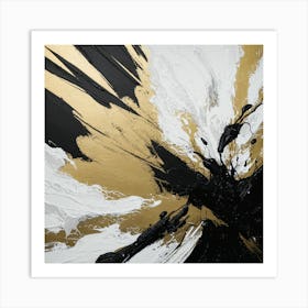 Abstract Gold And Black Art Print