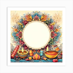 Diwali Greeting Card 15 Art Print