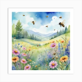 Spring time Meadow Art Print