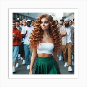 Young Woman With Curly Hair Art Print