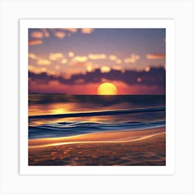 Sunset On The Beach 746 Art Print