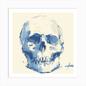 Blue Skull Art Print