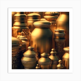 Golden Jars Art Print