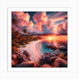 Sunset On The Beach 3 Art Print