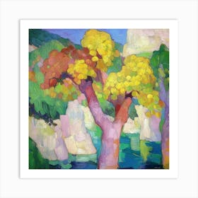 Colourful Trees of Mallorca Art Print