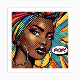 Olamide Pop Black Woman With Turban Art Print