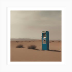 Pay phone in the desert Art Print