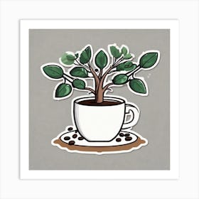 Coffee Tree In A Cup Art Print