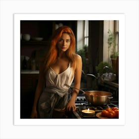 Woman In The Kitchen Art Print